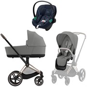 Коляска 3 в 1 Cybex Priam IV Rosegold complete и автокресло Aton S2 i-Size Ocean Blue Mirage Grey 170254192