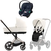 Коляска 3 в 1 Cybex Priam IV Rosegold complete и автокресло Aton S2 i-Size Ocean Blue Off White 51806877