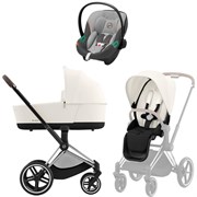 Коляска 3 в 1 Cybex Priam IV Chrome Brown complete и автокресло Aton S2 i-Size Lava Grey Off White 2032346058