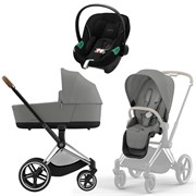 Коляска 3 в 1 Cybex Priam IV Chrome Brown complete и автокресло Aton S2 i-Size Moon Black Mirage Grey 44910189