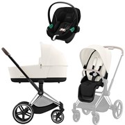 Коляска 3 в 1 Cybex Priam IV Chrome Brown complete и автокресло Aton S2 i-Size Moon Black Off White 1753494515