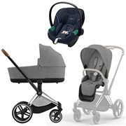 Коляска 3 в 1 Cybex Priam IV Chrome Brown complete и автокресло Aton S2 i-Size Ocean Blue Mirage Grey 402364607