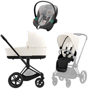 Коляска 3 в 1 Cybex Priam IV Matt Black complete и автокресло Aton S2 i-Size Lava Grey Off White 1474201158