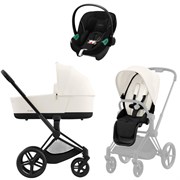 Коляска 3 в 1 Cybex Priam IV Matt Black complete и автокресло Aton S2 i-Size Moon Black Off White 892229782