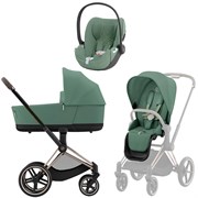 Коляска 3 в 1 Cybex Priam IV Rosegold complete и автокресло Cloud T i-Size Leaf Green Plus Leaf Green 1485116474