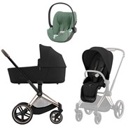 Коляска 3 в 1 Cybex Priam IV Rosegold complete и автокресло Cloud T i-Size Leaf Green Plus Sepia Black 111611728