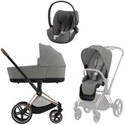 Коляска 3 в 1 Cybex Priam IV Rosegold complete и автокресло Cloud T i-Size Mirage Grey Plus Mirage Grey 1076124102