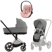 Коляска 3 в 1 Cybex Priam IV Rosegold complete и автокресло Cloud T i-Size Peach Pink Plus Mirage Grey 1057556512