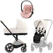 Коляска 3 в 1 Cybex Priam IV Rosegold complete и автокресло Cloud T i-Size Peach Pink Plus Off White 972511981