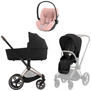 Коляска 3 в 1 Cybex Priam IV Rosegold complete и автокресло Cloud T i-Size Peach Pink Plus Sepia Black 1047587061