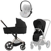 Коляска 3 в 1 Cybex Priam IV Rosegold complete и автокресло Cloud T i-Size Platinum White Plus Sepia Black 1314054092