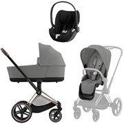 Коляска 3 в 1 Cybex Priam IV Rosegold complete и автокресло Cloud T i-Size Sepia Black Mirage Grey 434610986