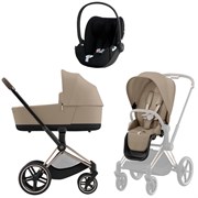 Коляска 3 в 1 Cybex Priam IV Rosegold complete и автокресло Cloud T i-Size Sepia Black Plus Cozy Beige 519758837