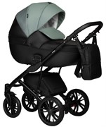 Детская коляска Indigo Mio Eco 2 в 1 05 черная кожа+шалфей кожа 1107353091