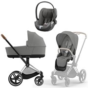 Коляска 3 в 1 Cybex Priam IV Chrome Brown complete и автокресло Cloud T i-Size Mirage Grey Mirage Grey 451843205