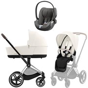 Коляска 3 в 1 Cybex Priam IV Chrome Brown complete и автокресло Cloud T i-Size Mirage Grey Off White 1853913962