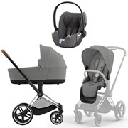 Коляска 3 в 1 Cybex Priam IV Chrome Brown complete и автокресло Cloud T i-Size Mirage Grey Plus Mirage Grey 527859265