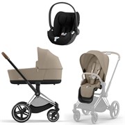 Коляска 3 в 1 Cybex Priam IV Chrome Brown complete и автокресло Cloud T i-Size Sepia Black Cozy Beige 1339373892