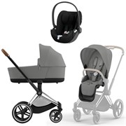 Коляска 3 в 1 Cybex Priam IV Chrome Brown complete и автокресло Cloud T i-Size Sepia Black Mirage Grey 417694330
