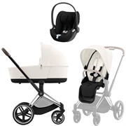 Коляска 3 в 1 Cybex Priam IV Chrome Brown complete и автокресло Cloud T i-Size Sepia Black Off White 1838968681