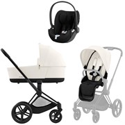 Коляска 3 в 1 Cybex Priam IV Matt Black complete и автокресло Cloud T i-Size Sepia Black Off White 1812804024