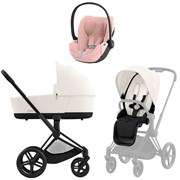 Коляска 3 в 1 Cybex Priam IV Matt Black complete и автокресло Cloud T i-Size Peach Pink Plus Off White 1815047417