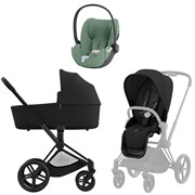 Коляска 3 в 1 Cybex Priam IV Matt Black complete и автокресло Cloud T i-Size Leaf Green Plus Sepia Black 55767667
