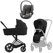 Коляска 3 в 1 Cybex Priam IV Matt Black complete и автокресло Cloud T i-Size Mirage Grey Sepia Black 1235034125