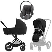 Коляска 3 в 1 Cybex Priam IV Matt Black complete и автокресло Cloud T i-Size Mirage Grey Plus Sepia Black 910033617