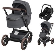 Детская коляска Maxi-Cosi Fame 3 в 1 с автокреслом CabrioFix Essential black Twillic Graphite/графит 81389349