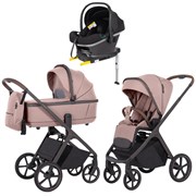 Коляска Carrello Vector CRL-6550 Nova DK791 Grey Line с базой Isofix 3 в 1 Cupcake Beige 349660499