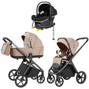 Коляска Carrello Vector 2025 CRL-6551 Nova DK791 Grey Line с базой Isofix 3 в 1 Mellow Beige 521822476