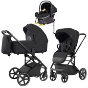 Коляска Carrello Alfa CRL-6522 2025 Nova DK791 Grey Line с базой Isofix 3 в 1 Rock Black 109860176
