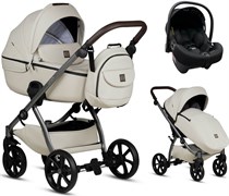 Детская коляска Tutis Uno 5 Plus Leather collection 3 в 1 с автокреслом Elo Lux EduSky Black 1402168 Black Sesame 559052773