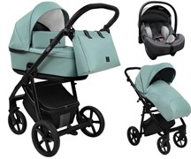 Детская коляска Roan Esso 2025 Кожа 3 в 1 с автокреслом Tutis Elo Lux EduSky Grey ESSK/214/1 Misti Mint/Grey/руч.Черный 1767831920