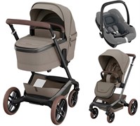 Детская коляска Maxi-Cosi Fame 3 в 1 с автокреслом CabrioFix Select grey Twillic Truffle/Трюфель(беж) 264915814