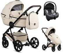 Детская коляска Tutis Viva 5 Plus Leather 2024 3 в 1 с автокреслом Elo Lux EduSky Grey 1452086 Vanilla 918809559