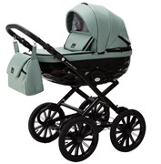 Детская коляска Adamex Chantal Retro Deluxe 2 в 1 C-SA20 (СЕРО-ЗЕЛЕНАЯ КОЖА) 2041420429