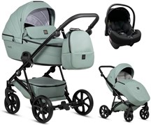 Детская коляска Tutis Viva 5 Plus Leather 2024 3 в 1 с автокреслом Elo Lux EduSky Black 1452045 Aquamarine 1454760279