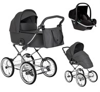 Детская коляска Roan Bass Next Classic d14 3 в 1 с автокреслом Tutis Elo Black RCL253/1 Steel Grey 1660116484