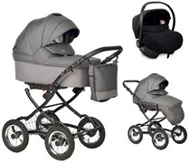 Детская коляска Indigo Barbara 21 Classic 3 в 1 с автокреслом Avionaut Cosmo Ba05 т.серый 973500671