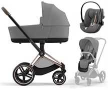 Коляска 3 в 1 Cybex Priam IV Rosegold и автокресло Cloud G i-Size Lava Grey Plus Mirage Grey 1198476634