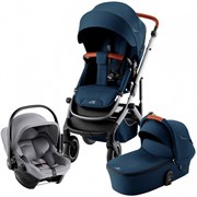 Детская коляска 3 в 1 Britax Roemer Smile 5Z + автокресло BABY-SAFE CORE Frost Grey Night Blue / Frost Grey 412131507