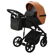 Детская коляска Adamex Mobi Deluxe New 2 в 1 MN-SD32 РЫЖИЙ+ЧЕРНАЯ КОЖА 1864928812