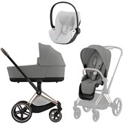 Коляска 3 в 1 Cybex Priam IV Rosegold complete и автокресло Cloud T i-Size Platinum White Plus Mirage Grey 389226920