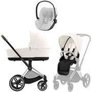 Коляска 3 в 1 Cybex Priam IV Chrome Brown complete и автокресло Cloud T i-Size Platinum White Plus Off White 982067993