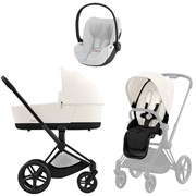 Коляска 3 в 1 Cybex Priam IV Matt Black complete и автокресло Cloud T i-Size Platinum White Plus Off White 446091054