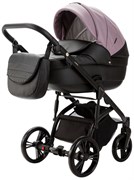 Детская коляска Adamex Lanti Deluxe 3 в 1 LN-SD106 (СИРЕНЕВ.КОЖА + ЧЕРН. КОЖА) 1859325010