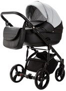 Детская коляска Adamex Lanti Deluxe 3 в 1 LN-SD107 (СВ.СЕР.КОЖА + ЧЕРН. КОЖА) 2025290666