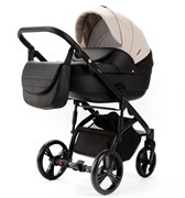 Детская коляска Adamex Lanti Deluxe 3 в 1 LN-SD110 (СВ.БЕЖ.КОЖА + ЧЕРН. КОЖА) 805138571